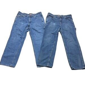 2 Ridgecut Toughwear Carpenter Utility Jeans Men's fits 34x30 Blue Relaxed Fit